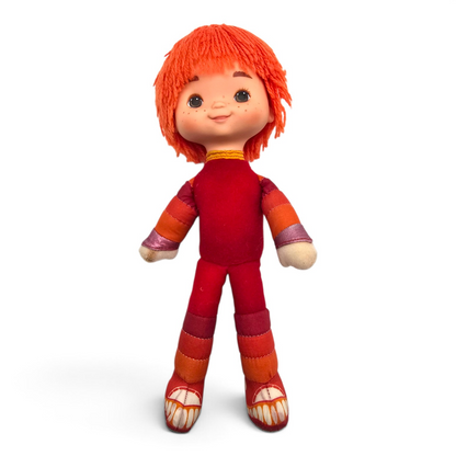 🌈✨Pre-loved Rainbow Brite años 80s Red Butler 25 cms (segunda mano) marca plumón espalda #44