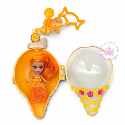 Muñeca Vintage Barbie Peekaboo Petites Club - Pre-Loved ❤️/Segunda Mano #25 Ice Cream Cuties Año 2008 Orange Sherbet Shelly