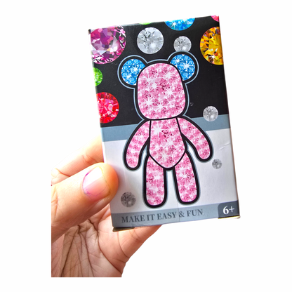 Osito diamond painting figura DIY - Oso para Pintar con Diamantes 8 cm. 2 tonos de cristales. Aleatorios.