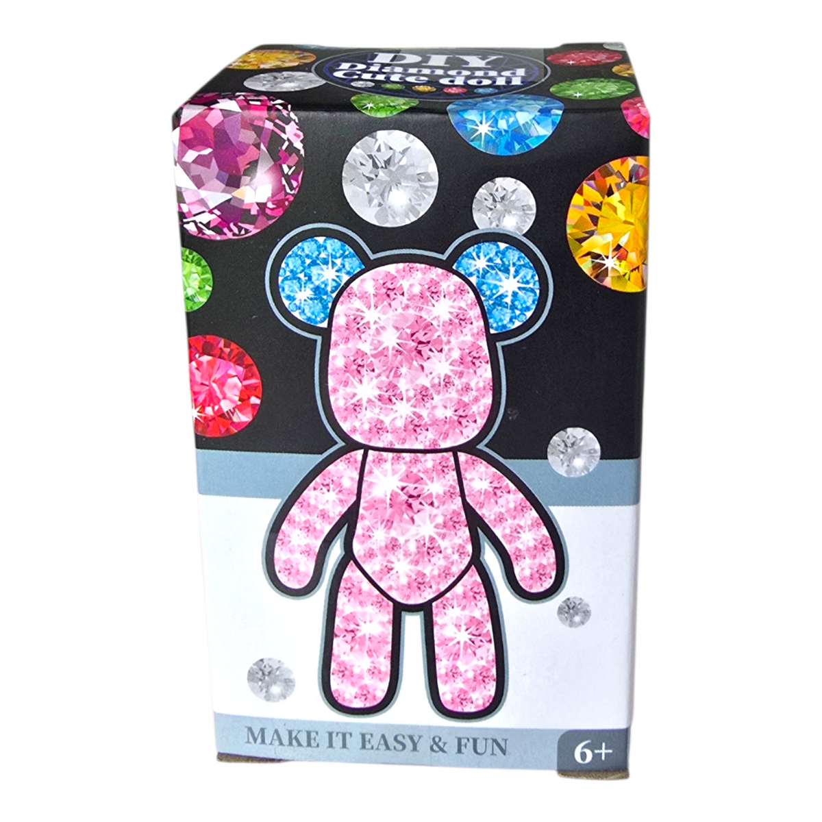 Osito diamond painting figura DIY - Oso para Pintar con Diamantes 8 cm. 2 tonos de cristales. Aleatorios.