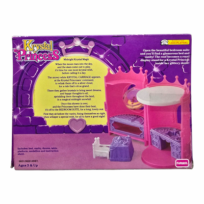 Bedroom Suite Krystal Princess Playskool Vintage para Cúpulas de agua (no incluye muñecas, solo castillo)