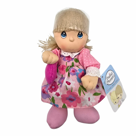 Muñeco de tela vintage Precious Moments 8" 19 cms aprox Valentine vestido