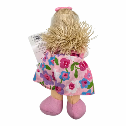 Muñeco de tela vintage Precious Moments 8" 19 cms aprox Valentine vestido