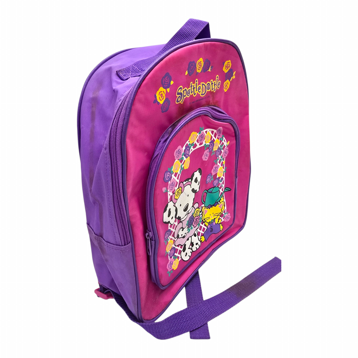 Mochila Backpack Vintage Spottie Dottie Sanrio de flores 36x28 cms aprox - Pre-Loved ❤️/Segunda Mano - Con Detalles Estéticos