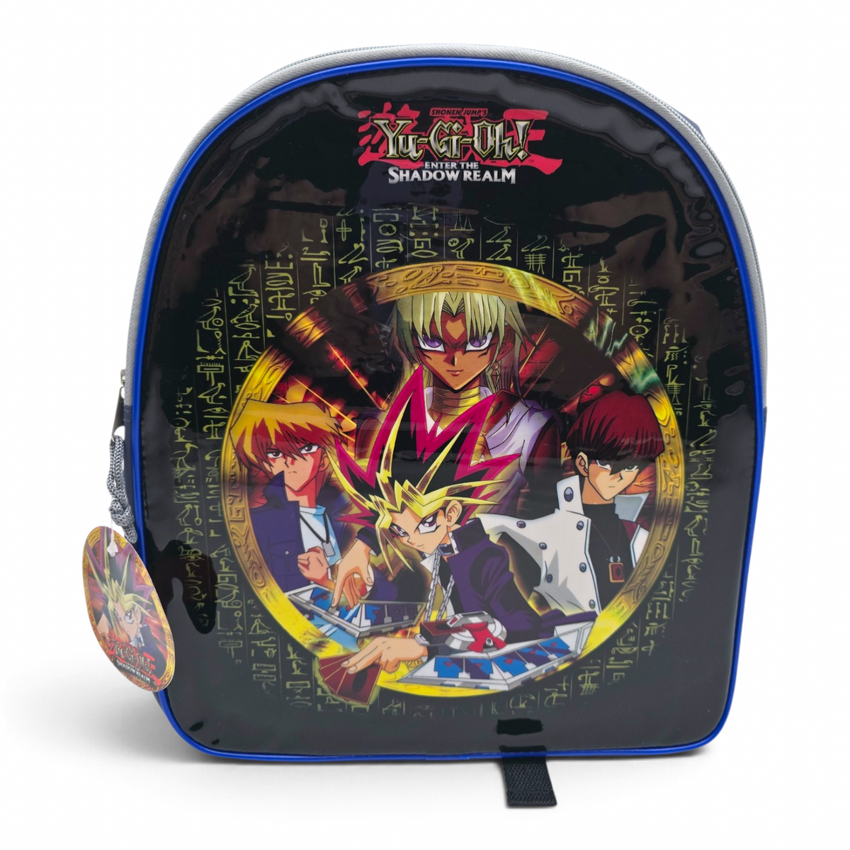 Mochila Backpack vintage Yu-Gi-Oh! Charol filo azul 35x30 cms aprox