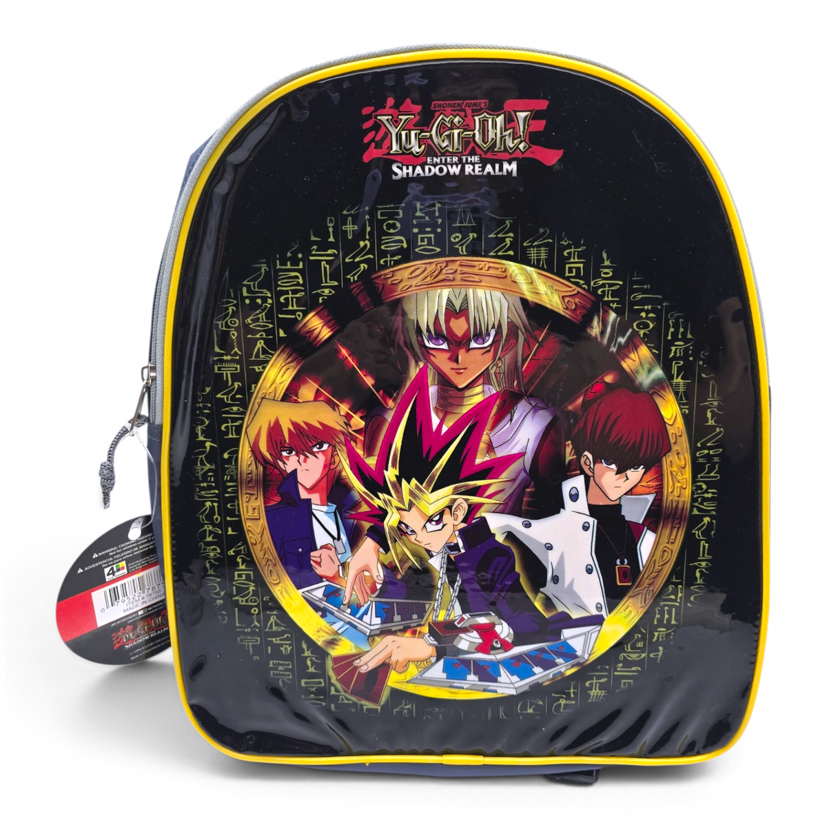 Mochila Backpack vintage Yu-Gi-Oh! Charol filo amarillo 35x30 cms aprox
