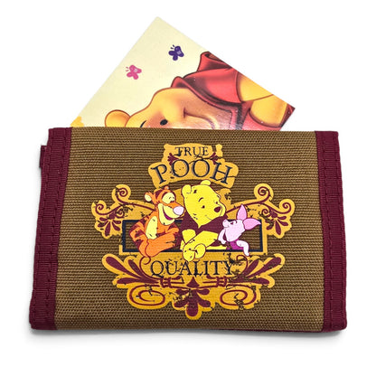 Cartera Monedero Vintage True Pooh Dorado con Guinda Disney