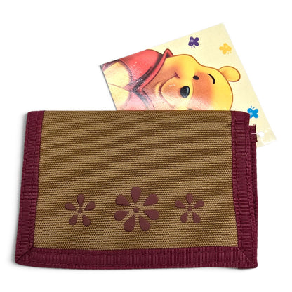 Cartera Monedero Vintage True Pooh Dorado con Guinda Disney