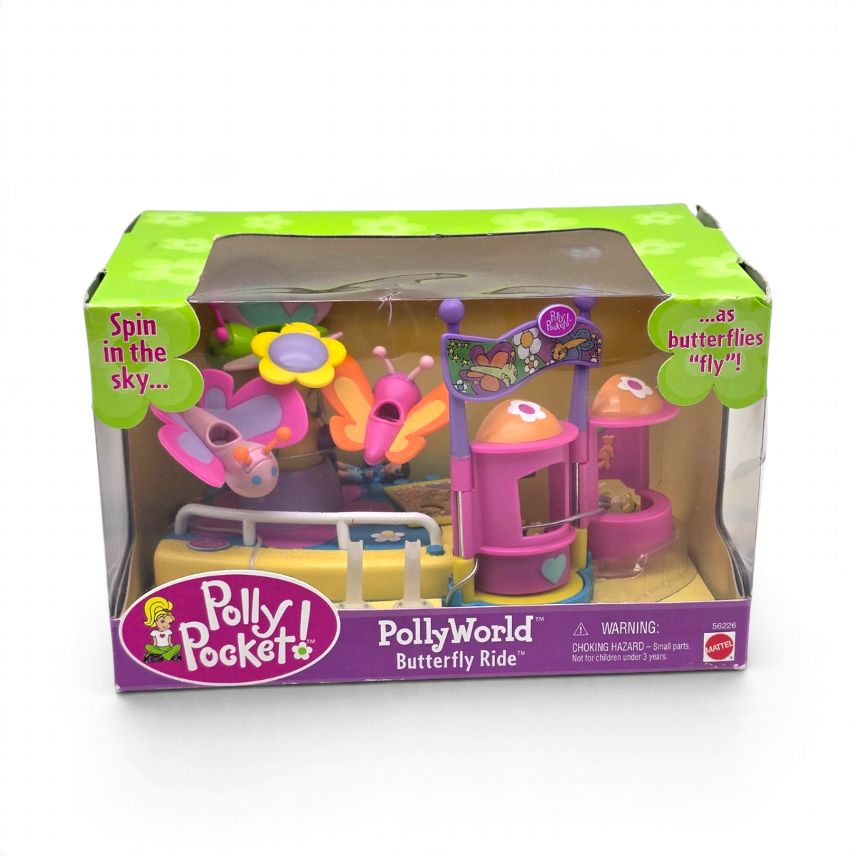 Set Polly Pocket Vintage Segunda Generación Polly World Butterfly Ride Nuevo en Caja