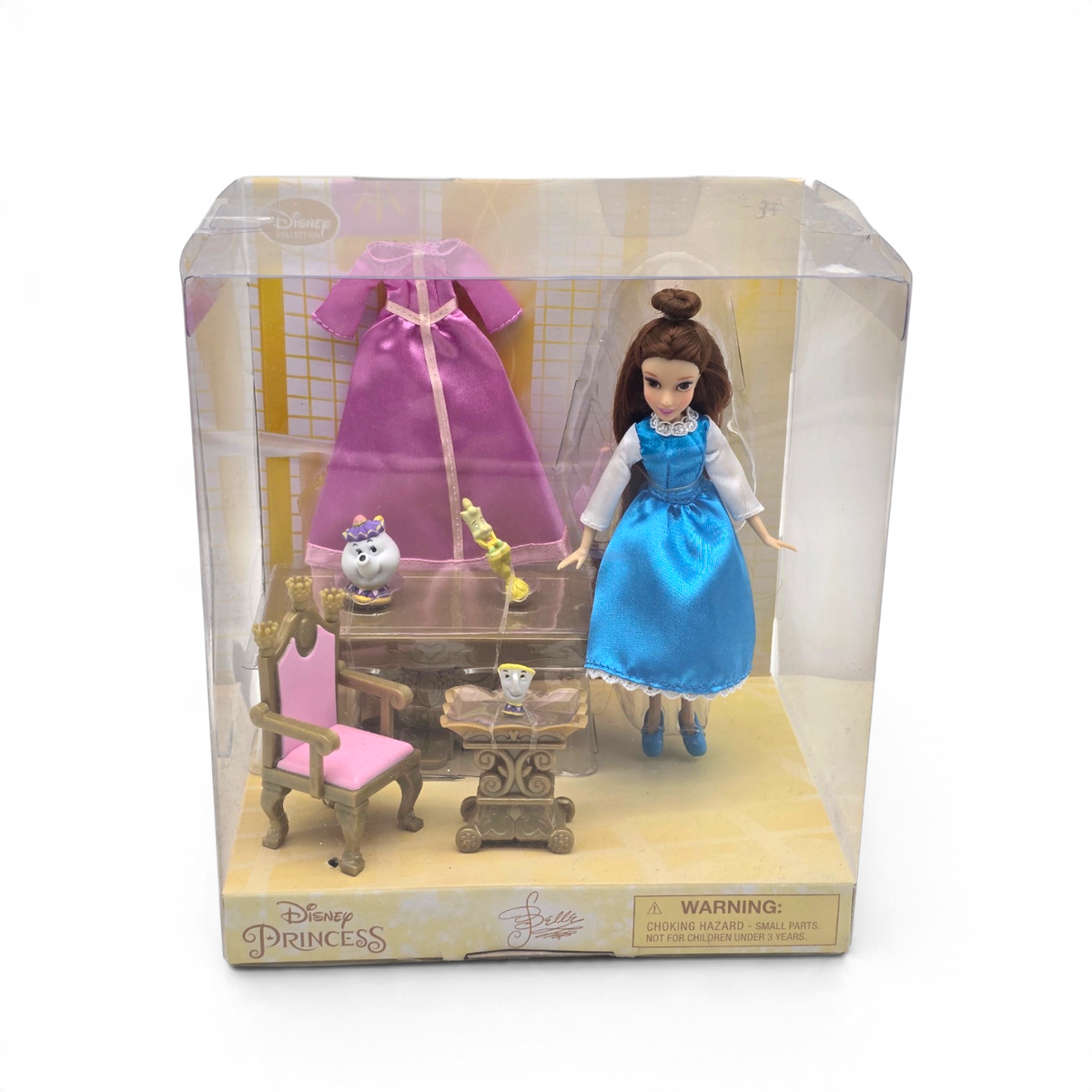 Mini Playset Disney Store Bella (Belle) La Bella y la Bestia con Mini Muñeca aprox 14 cms Nuevo