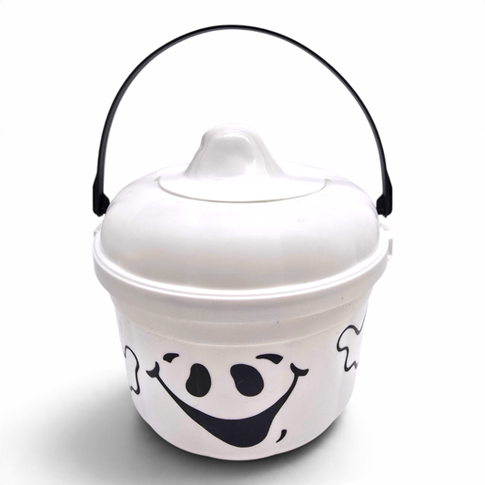Cubeta McDonald's Happy Meal Vintage 💕 Pre-Loved Segunda Mano Boo Bucket / Pail Blanca con Tapa y Copete #20