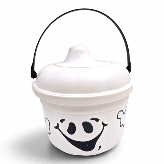 Cubeta McDonald's Happy Meal Vintage 💕 Pre-Loved Segunda Mano Boo Bucket / Pail Blanca con Tapa y Copete #22