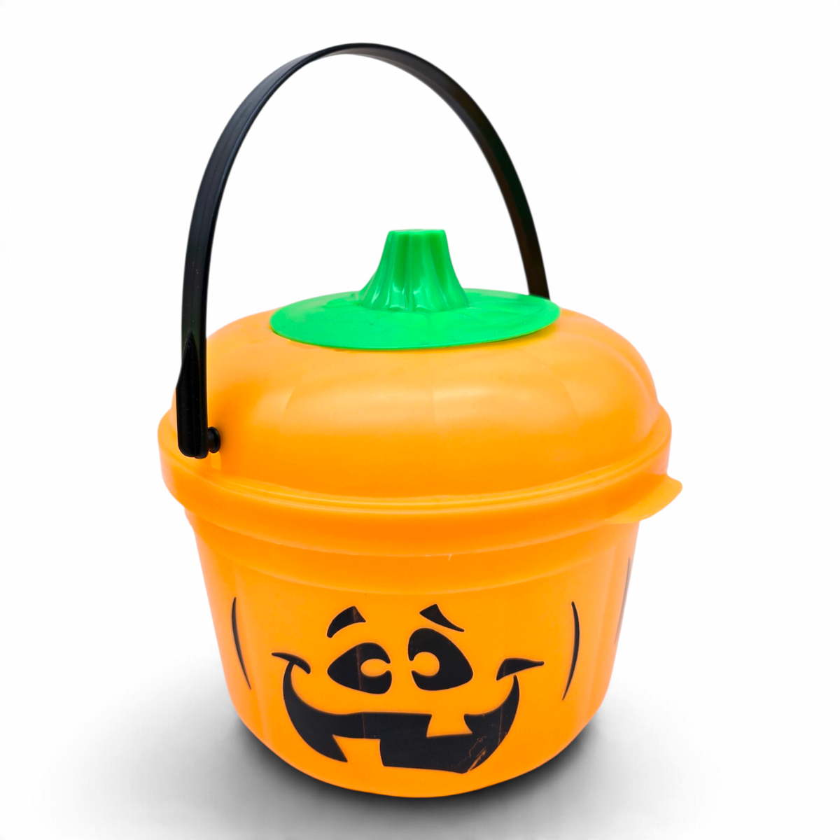 Cubeta McDonald's Happy Meal Vintage 💕 Pre-Loved Segunda Mano Boo Bucket / Pail Calabaza Neón con Tapa y Copete #33