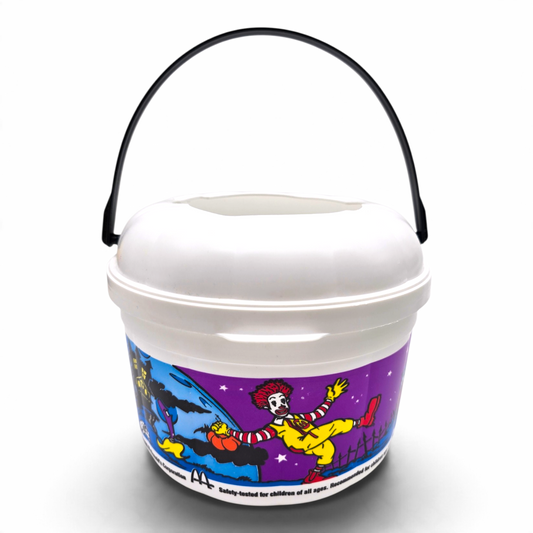 Cubeta McDonald's Happy Meal Vintage 💕 Pre-Loved Segunda Mano Boo Bucket / Pail Happy Meal Friends Blanca con Tapa #49