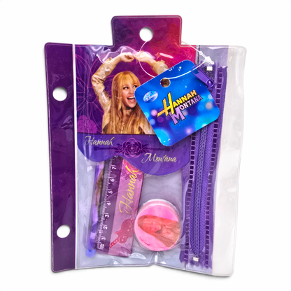 Kit de Papelería Hannah Montana con Estuche de Vinil (incluye Lapicero de Puntillas) Vintage Nuevo
