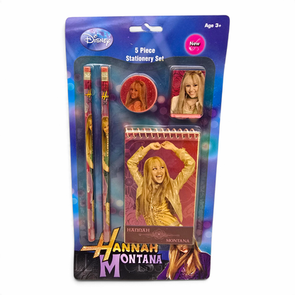 Kit de Papelería Hannah Montana 5 Piezas Vintage Nuevo Morado