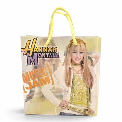 Bolsa de Regalo de Acetato Vintage Hannah Montana 20x20 cms aprox Nueva Amarilla