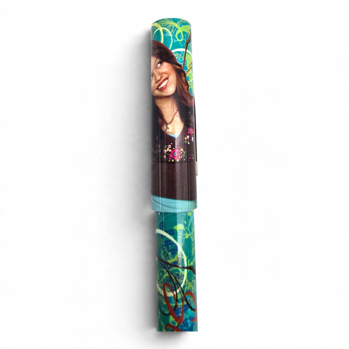 Pluma con Tapa Hannah Montana Vintage Nueva Turquesa (podría no pintar por la edad, se le puede cambiar el cartucho)