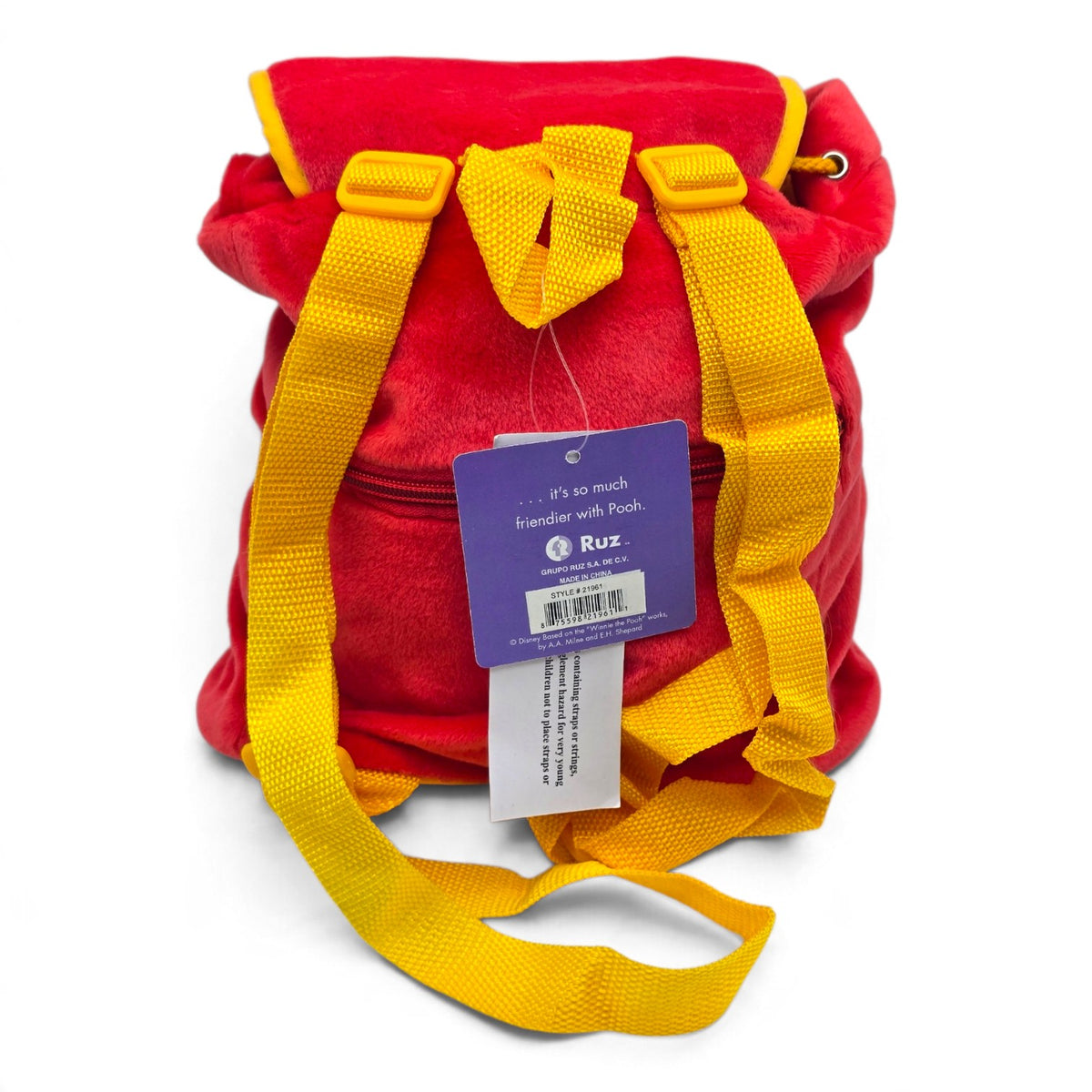 Mini Mochila Backpack de Peluche Winnie Pooh Disney Vintage Nueva 24x20 cms aprox