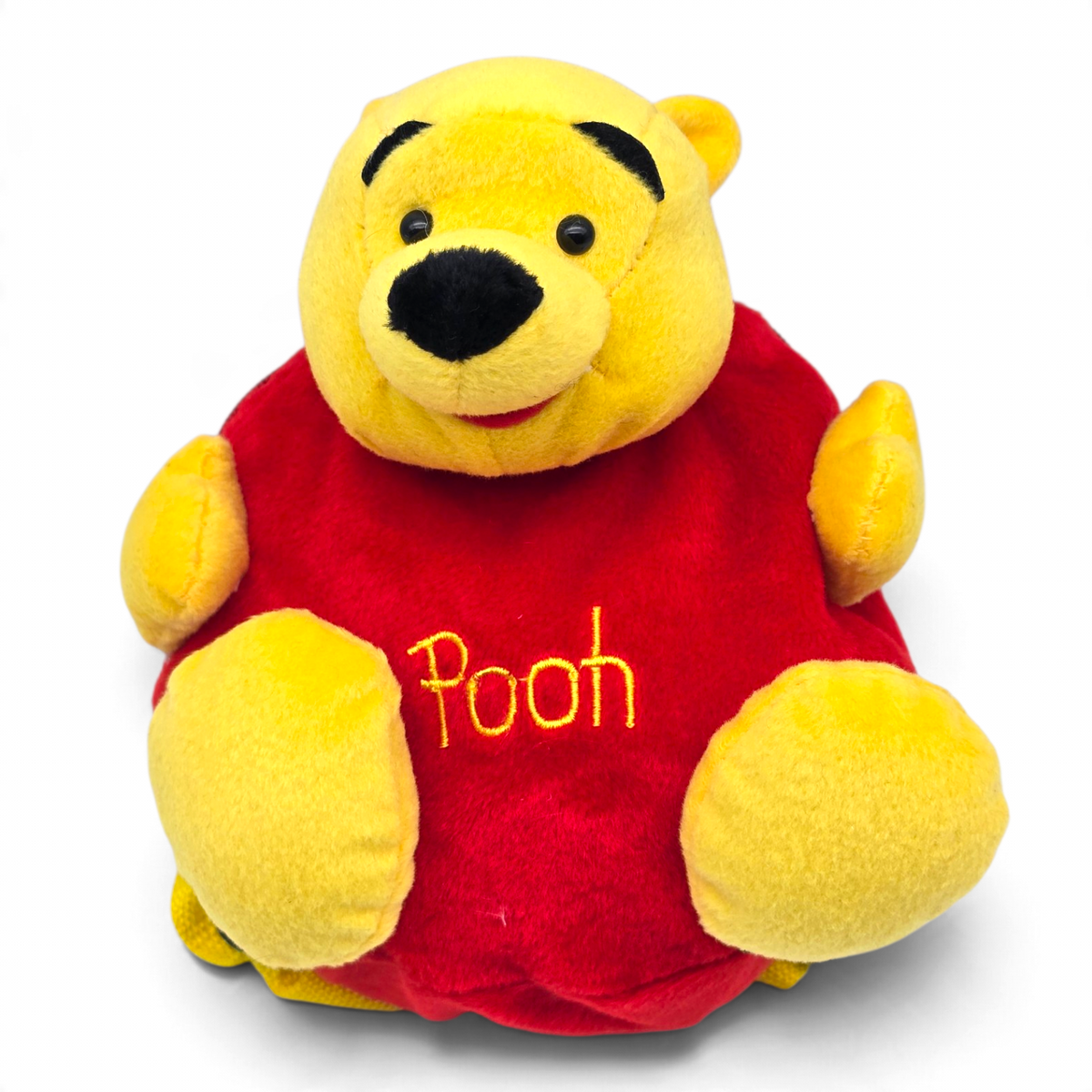 Mini Mochila Backpack Redonda de Peluche con Cierre Winnie Pooh Disney Vintage Nueva 17 cms de diámetro aprox
