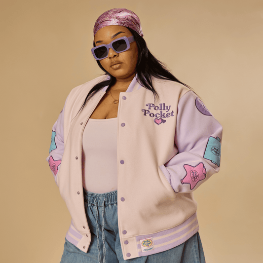 ⚠️PREVENTA IMPORTACIÓN Canadá Cakeworthy Polly Pocket Chamarra estilo varsity vintage Se enviará aprox 15-20 días habiles después de su compra (oversize)