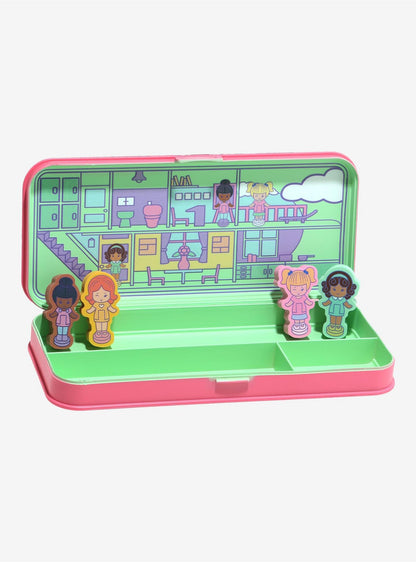 ⚠️PREVENTA IMPORTACIÓN  Estuche Polly Pocket con borradores. Se enviará después del lanzamiento aprox 20-30 días habiles después de su compra (estimamos dentro de la primer quincena de Agosto)
