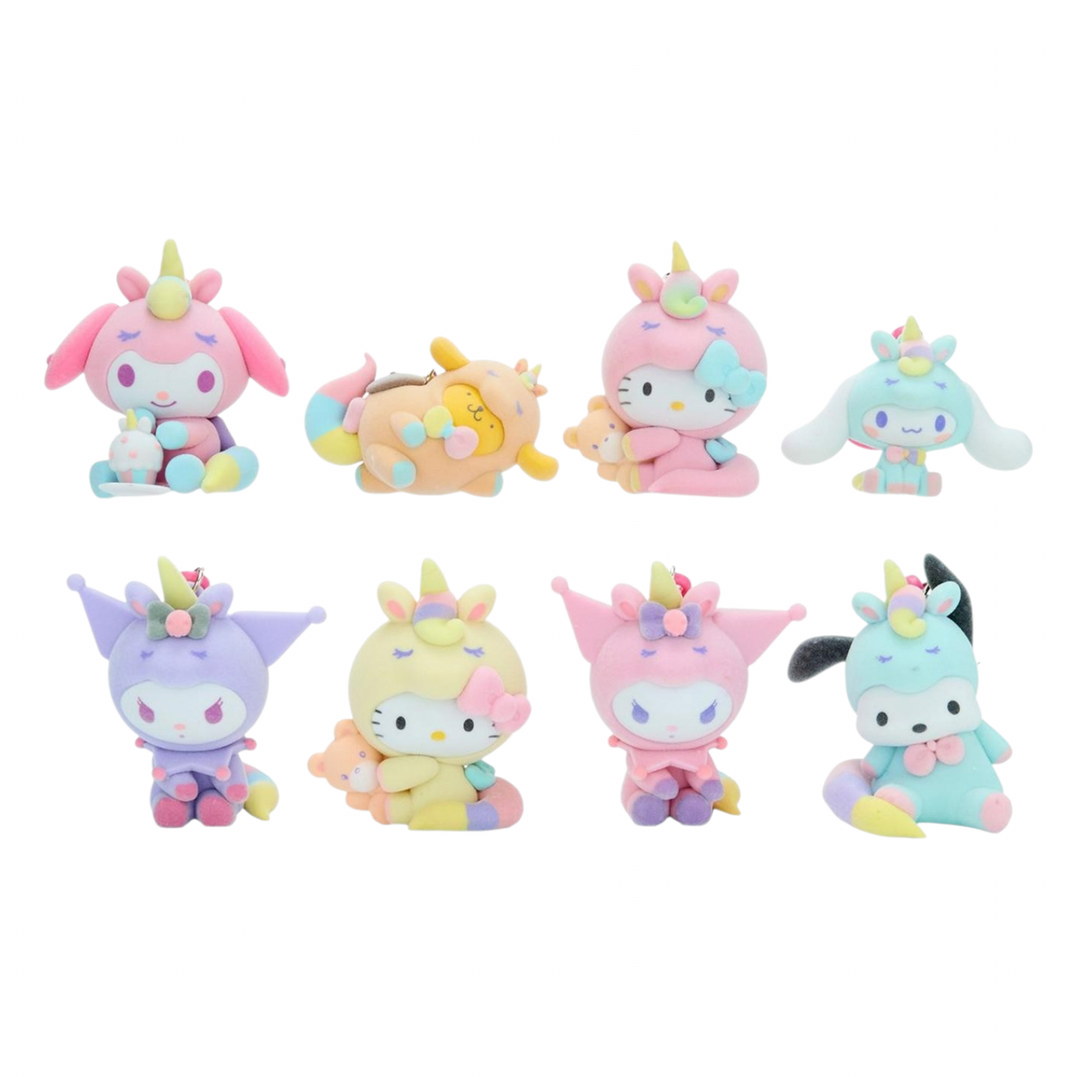 Hot Topic Hello Kitty and Friends llaveros terciopelo Unicornio Blind Box / Bag - Bolsa Sorpresa Aleatoria 1 pz