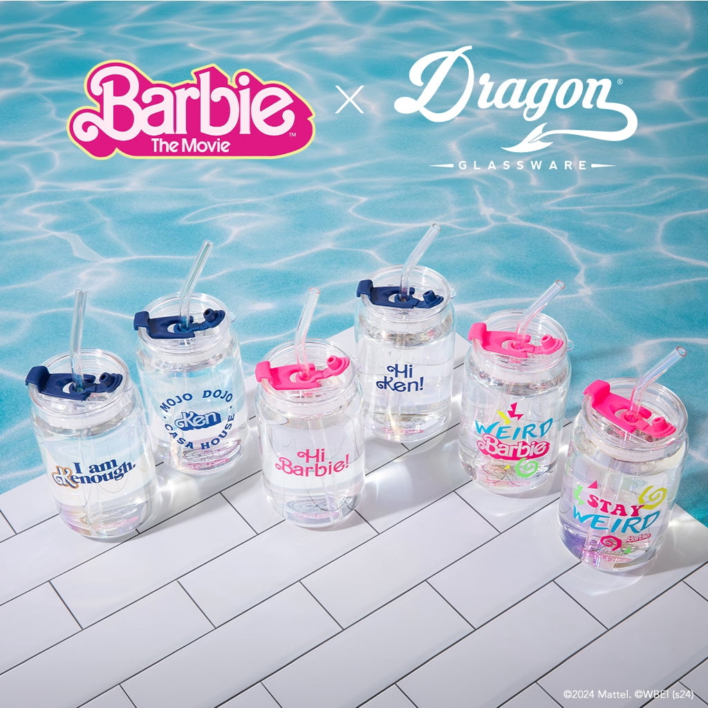 Barbie x Dragon Glassware Vasos de Vidrio Barbie The Movie I Am Kenough 480 ml Set de 2