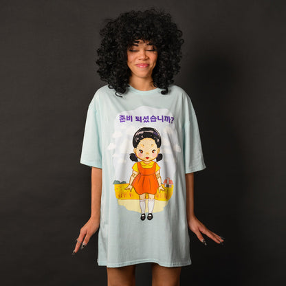 Playera vestido o blusón unisex Squid Game x Cakeworthy Shirt Dress Juego del calamar
