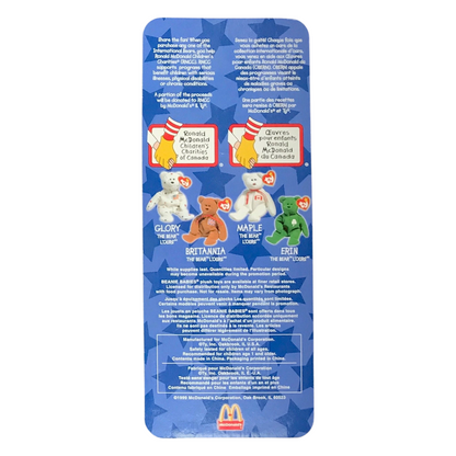 McDonald's Happy Meal Ty Beanie babies international bears año 1999 acetatos amarillento o con ligeros detalles por edad.