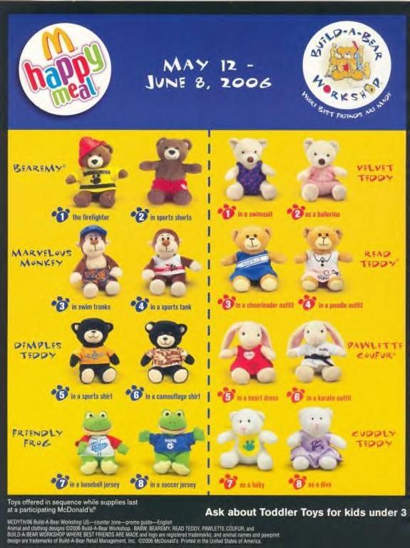 McDonald's Happy Meal Build a Bear año 2006