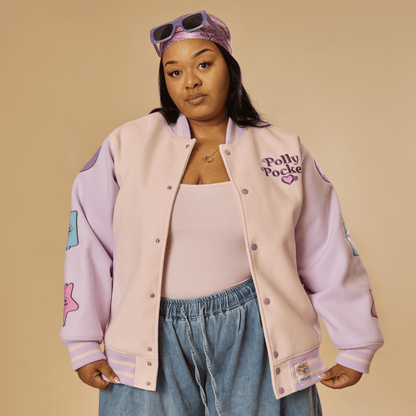 ⚠️PREVENTA IMPORTACIÓN Canadá Cakeworthy Polly Pocket Chamarra estilo varsity vintage Se enviará aprox 15-20 días habiles después de su compra (oversize)