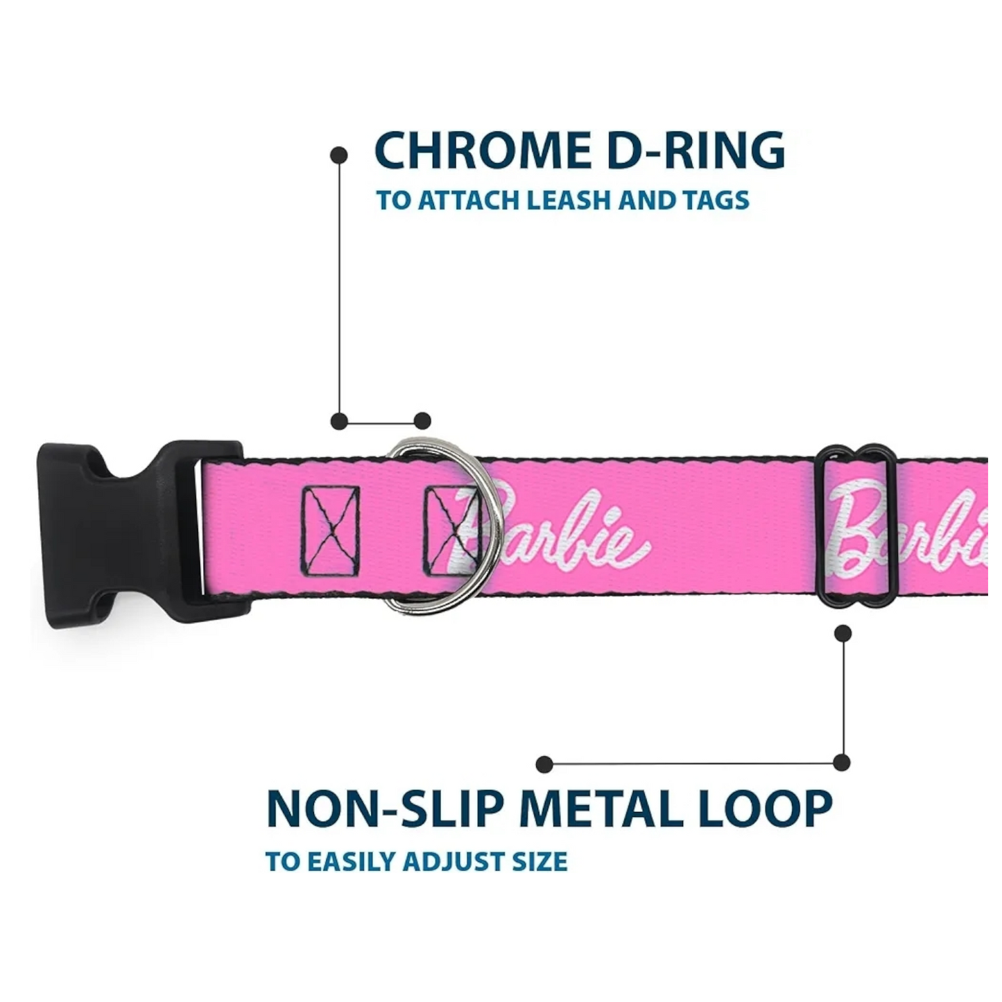 Collar y Correa Para Mascota Barbie Buckle Down Mediano