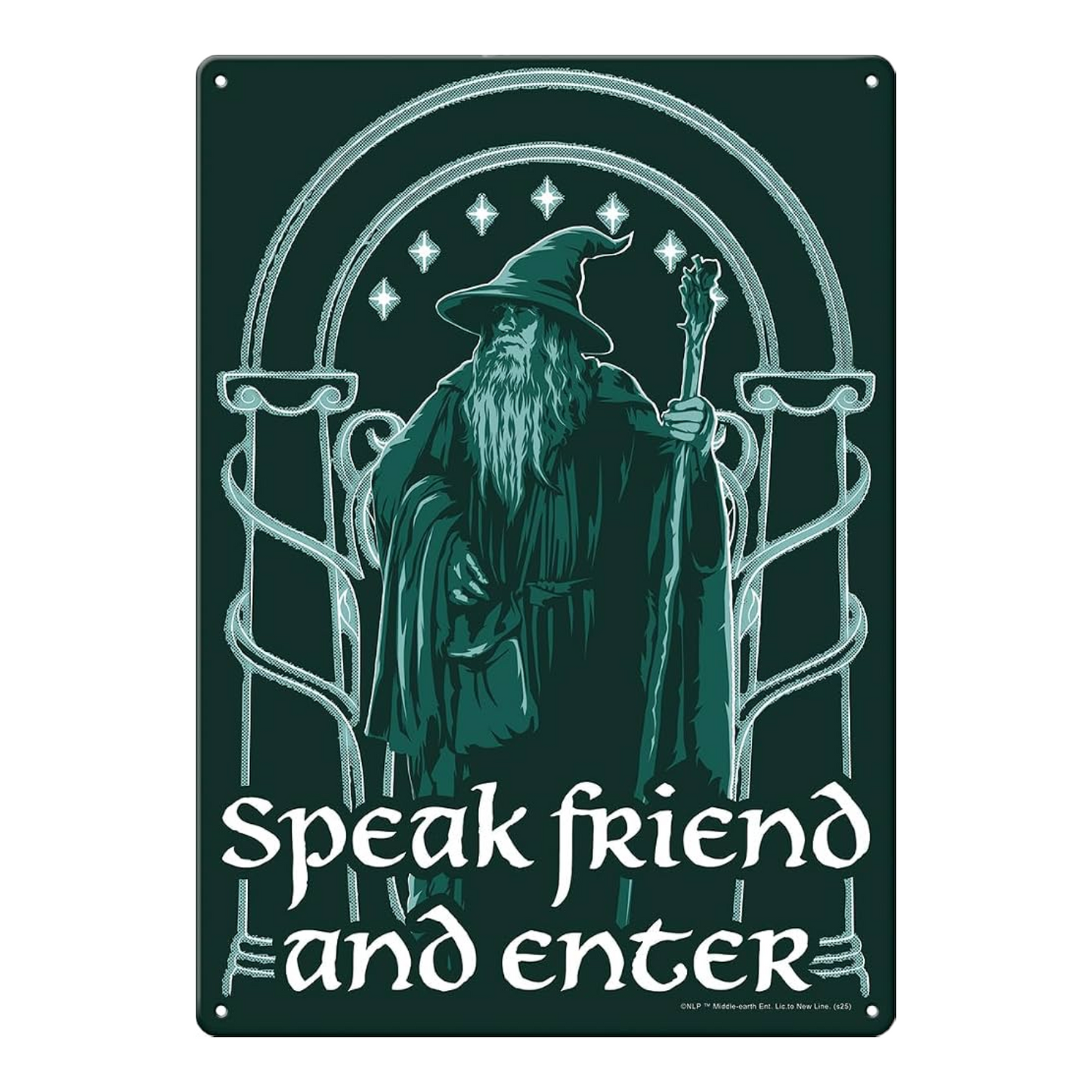 Gandalf Lord of the Rings Placa anuncio de lámina Aluminio (tipo calle)