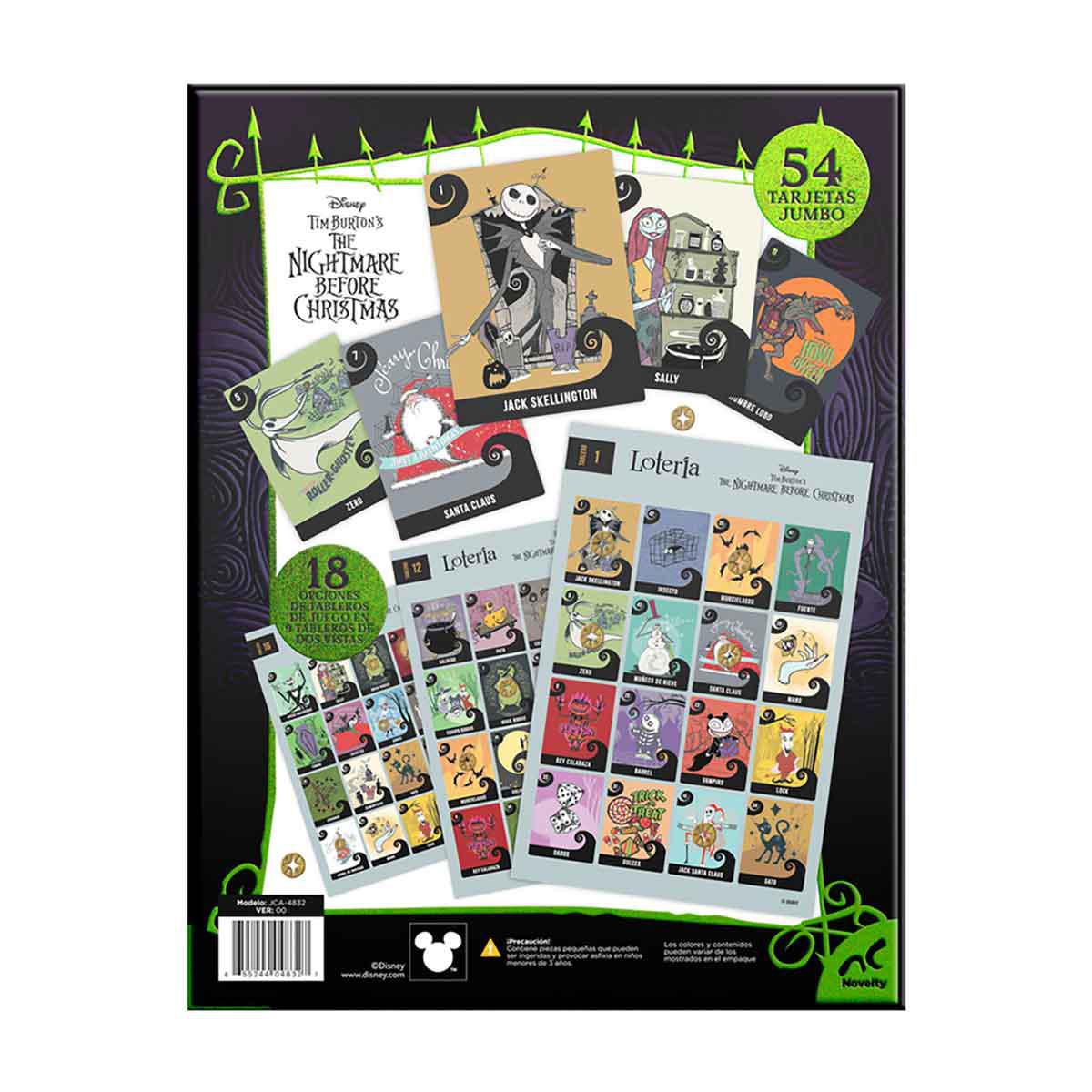 Lotería El Extraño Mundo de Jack (Nightmare Before Christmas) - 54 Tarjetas Jumbo