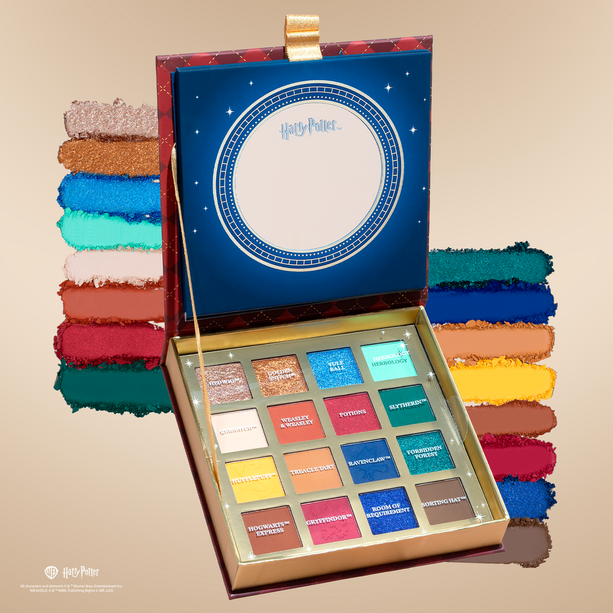 Harry Potter Holiday Hogwarts paleta swatches tonos