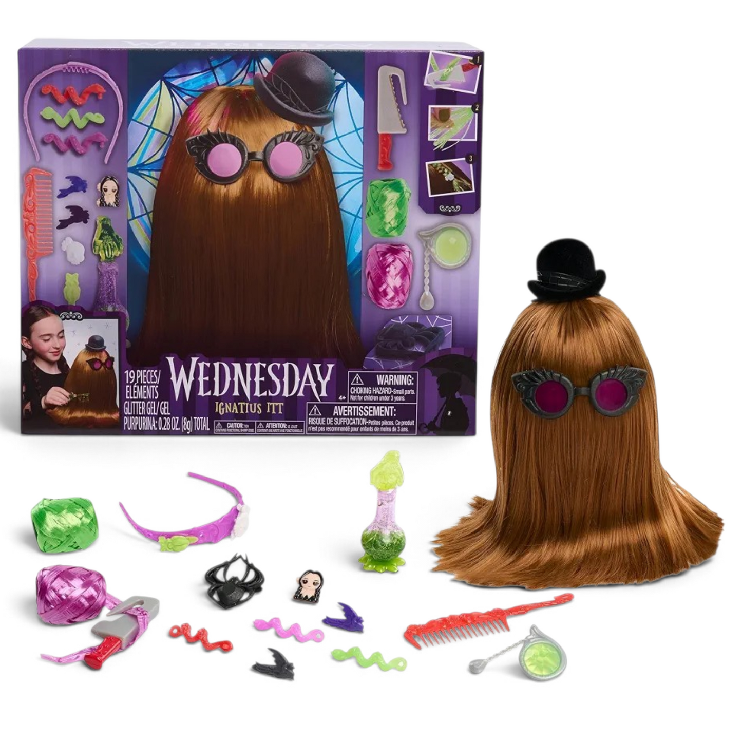 Tío Cosa Wednesday Merlina Ignatius para peinar con accesorios