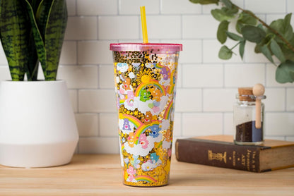 Care bears Vaso Tumbler acrílico con Popote