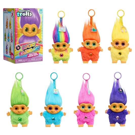 HAPPY HAUL Good Luck Trolls Vinyl Peluche Clip-on Sorpresa Blind Box 13 cms aprox