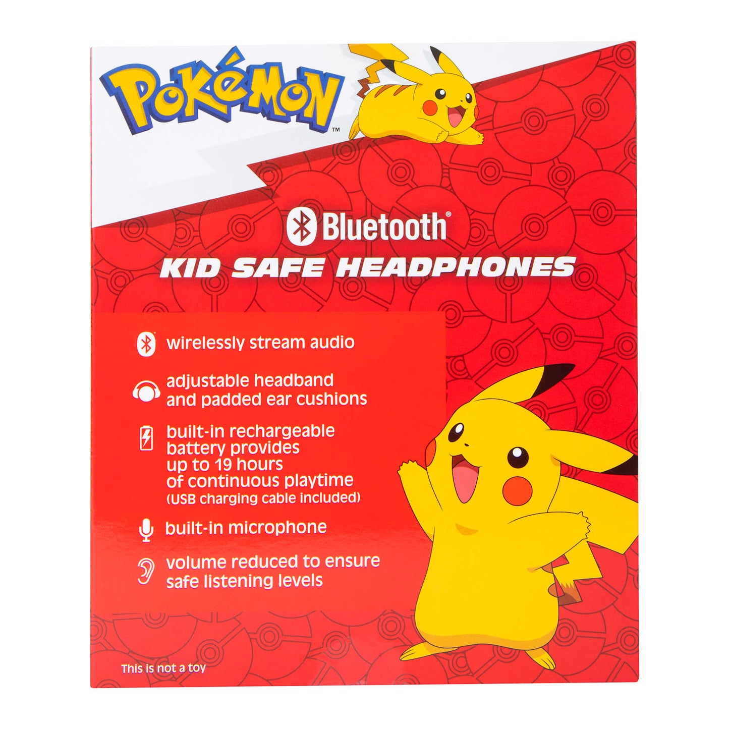 Audífonos inalámbricos ajustable Bluetooth Pikachu Pokemon