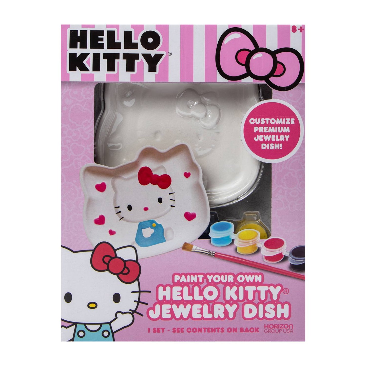 Cerámica para pintar (incluye pinturas) Platito, Charola trinket tray Hello Kitty DIY