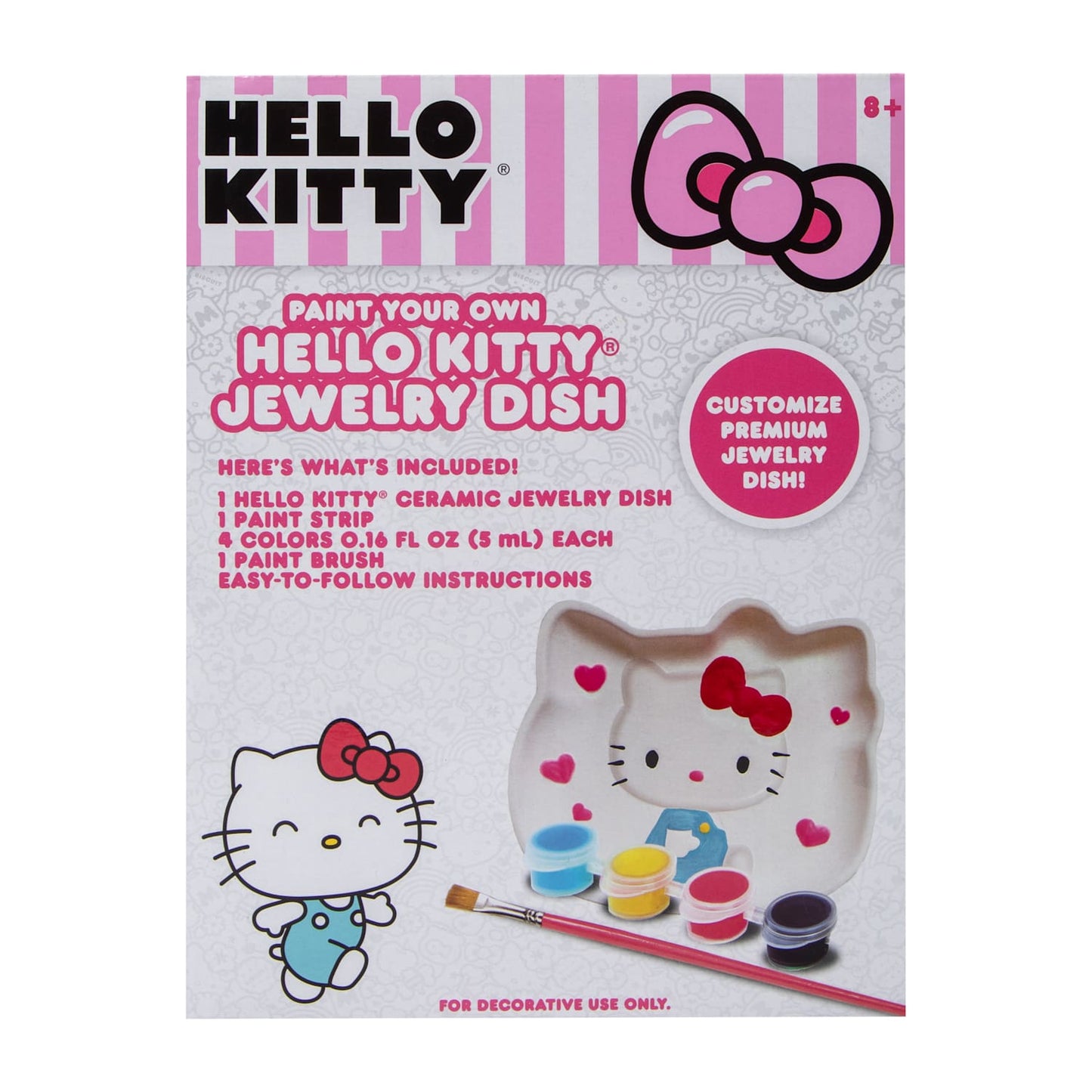 Cerámica para pintar (incluye pinturas) Platito, Charola trinket tray Hello Kitty DIY