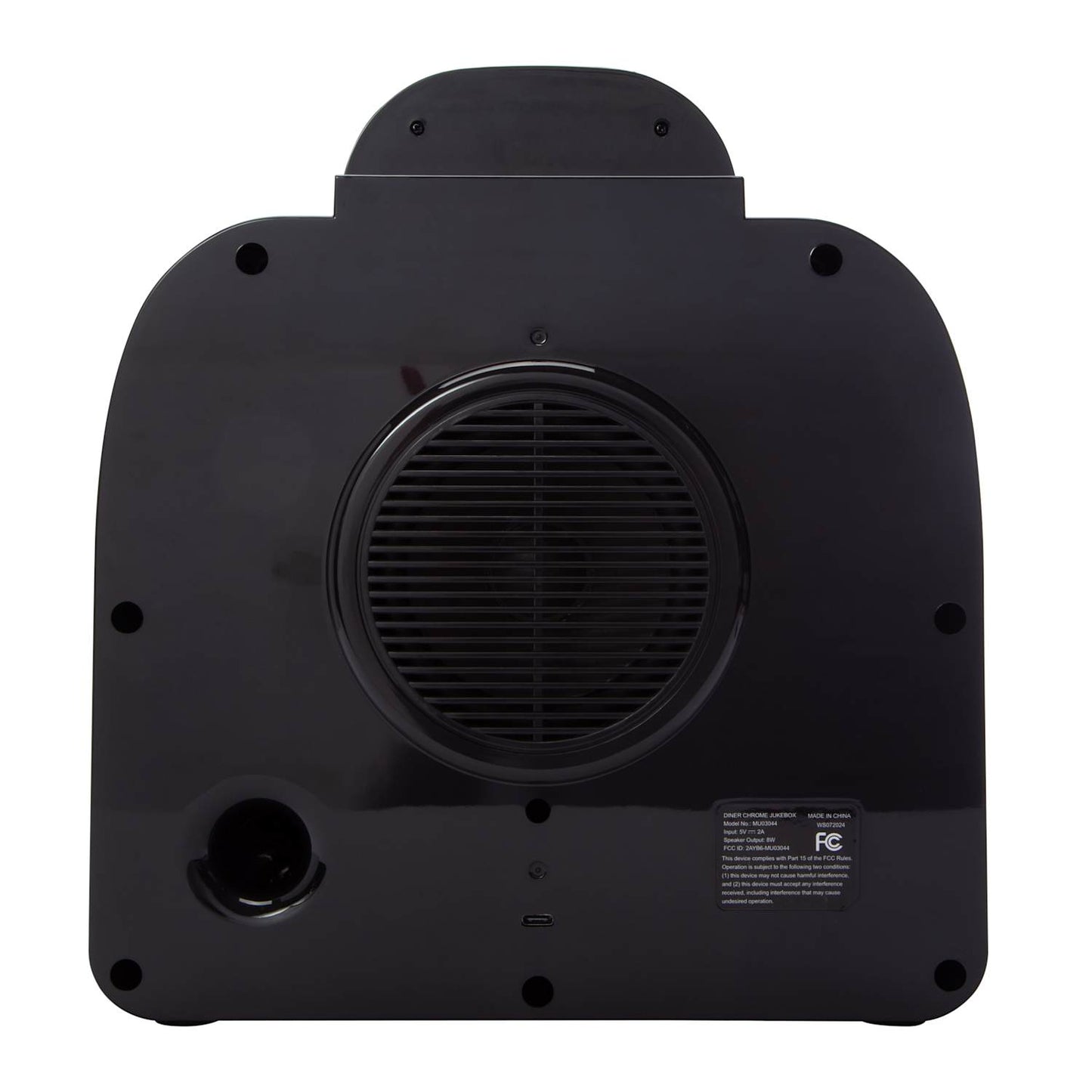 Bocina Reproductor Retro en forma de Rockola cromada. Conectalo via Bluetooth a tus dispositivos 🛼🖤 tipo años 50s. Dale un toque retro a tu hogar ✨