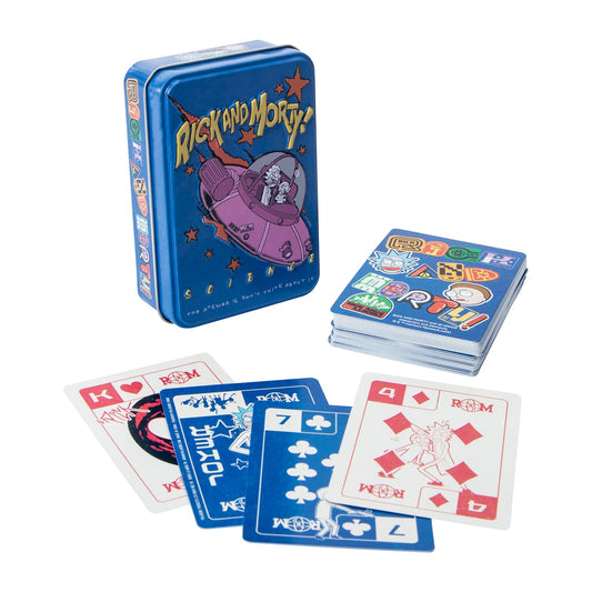 Juego de Naipes Rick and Morty con lata de aluminio Coleccionables. Barajas