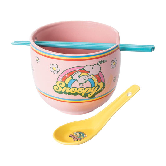 Tazón de cerámica con cubiertos asiáticos (ramen Bowl) Snoopy