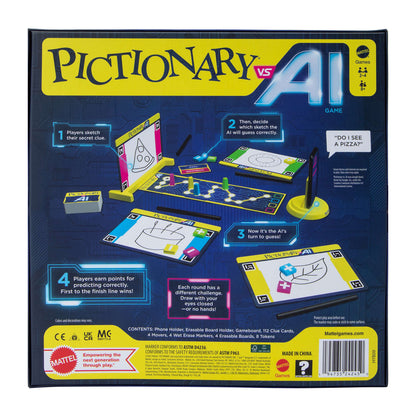 Juego de mesa Pictionary Ai contra inteligencia artificial. Desafío de dibujos