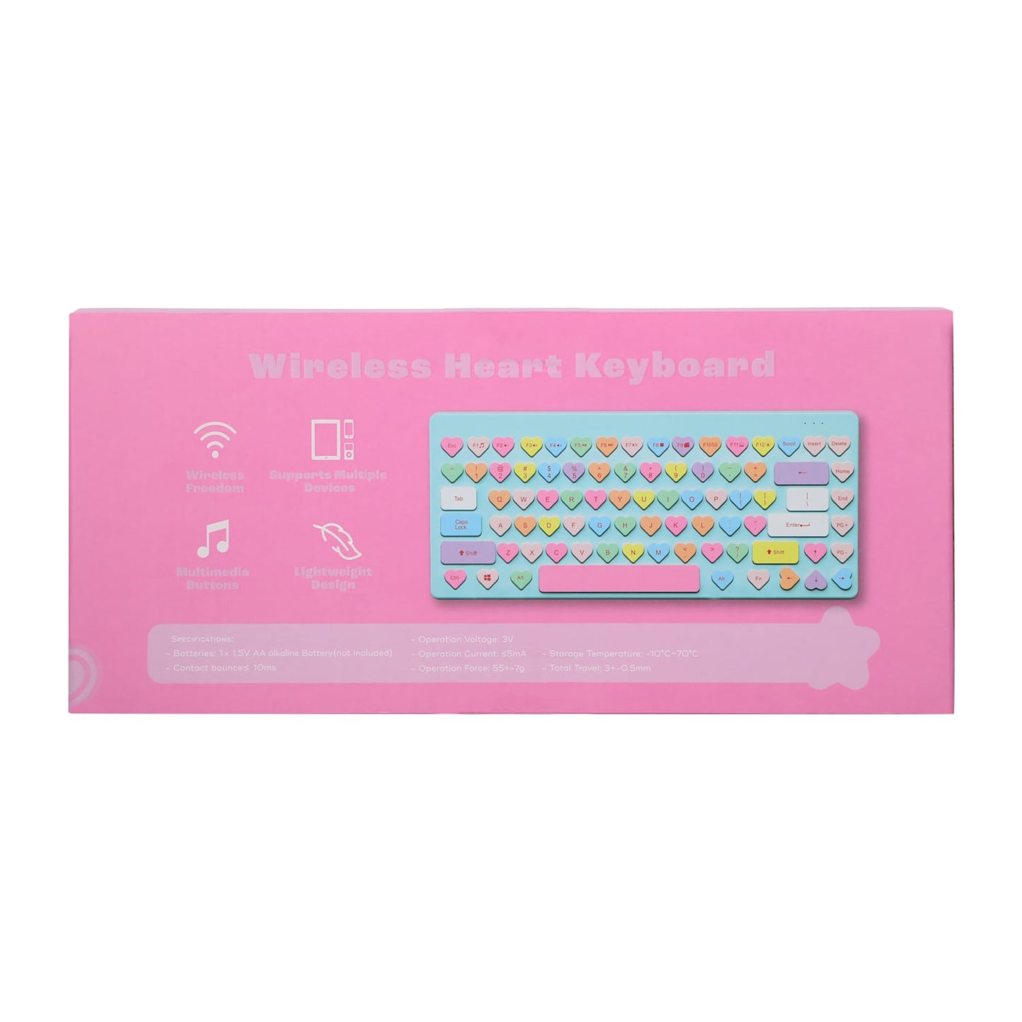 Teclado inalambrico corazones