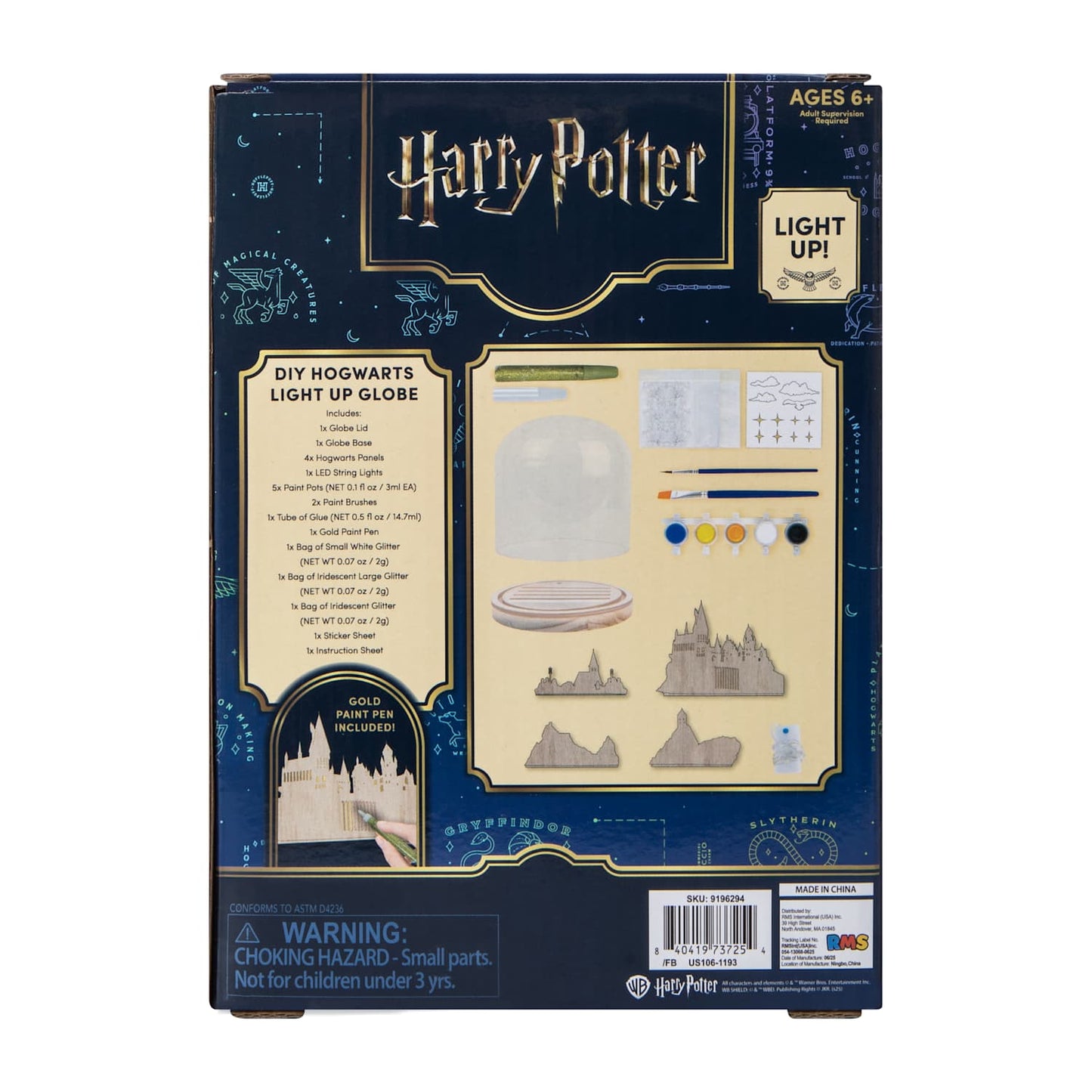 Harry Potter – Kit DIY para Pintar Globo acrílico Luminoso de Hogwarts