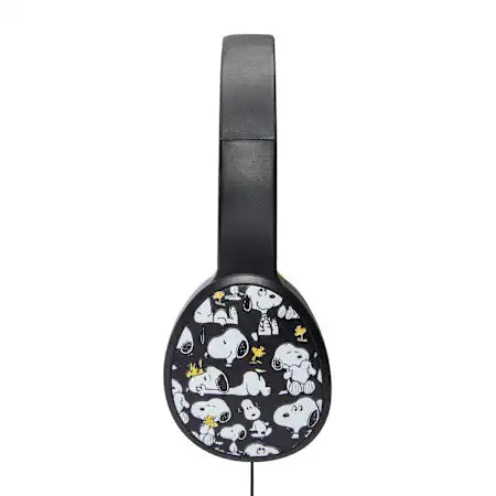 Audífonos alámbricos Snoopy Peanuts 75 aniversario Negro entrada jack 3.5mm ajustables