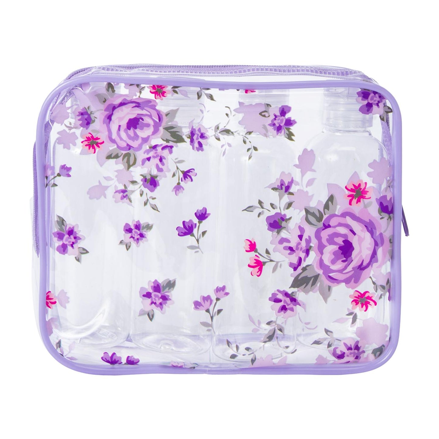 Set Estuche de viaje con botellitas y estuche traveler size Lila